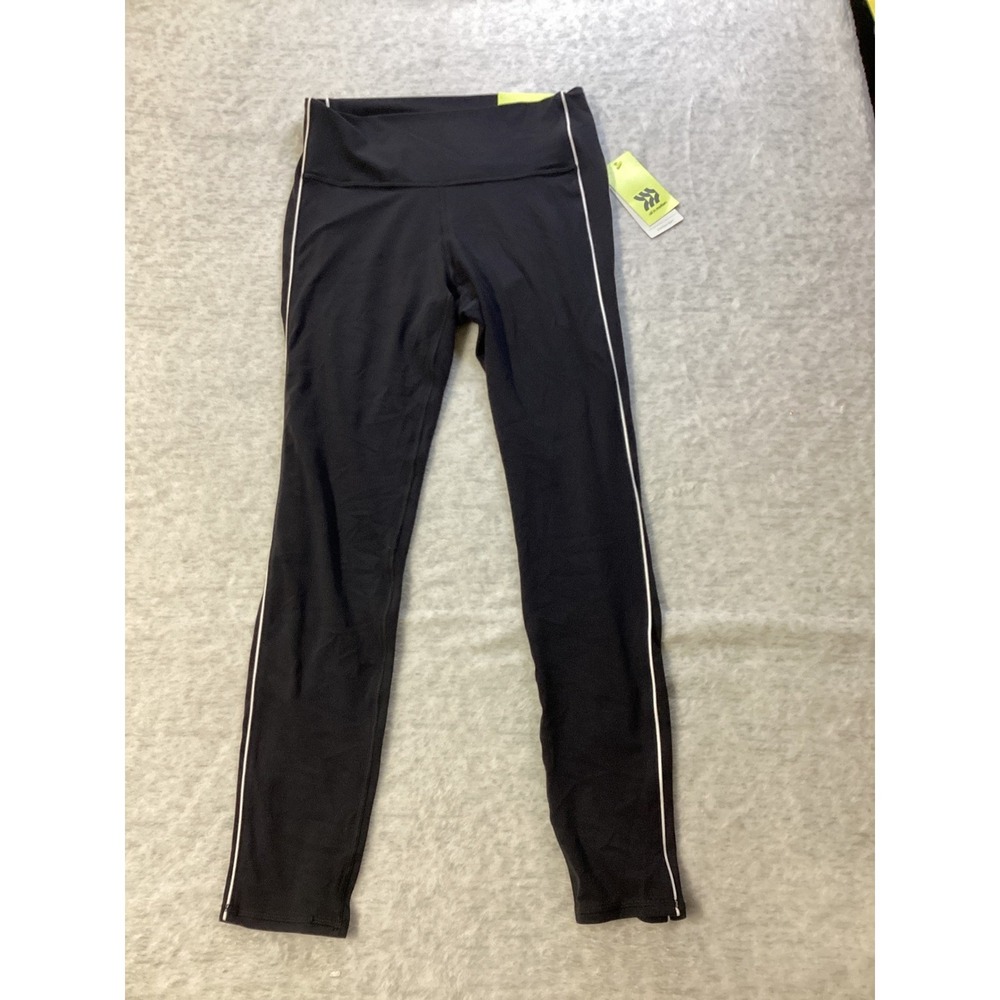 All in Motion‎ Everyday Soft High Rise Leggings Black White Piping XL 14 NEW